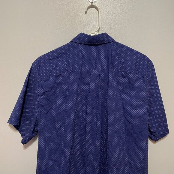 Gap Men's Standard Fit Navy Blue & Red Polka Dot Short Sleeve Shirt Size L - Picture 6 of 6